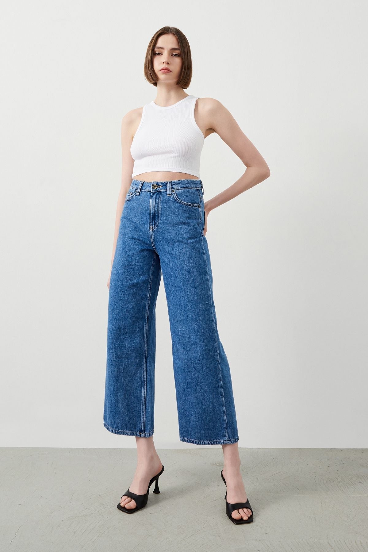 Ra Denim-Rodos Culotte Fit Women's Blue Jeans-3