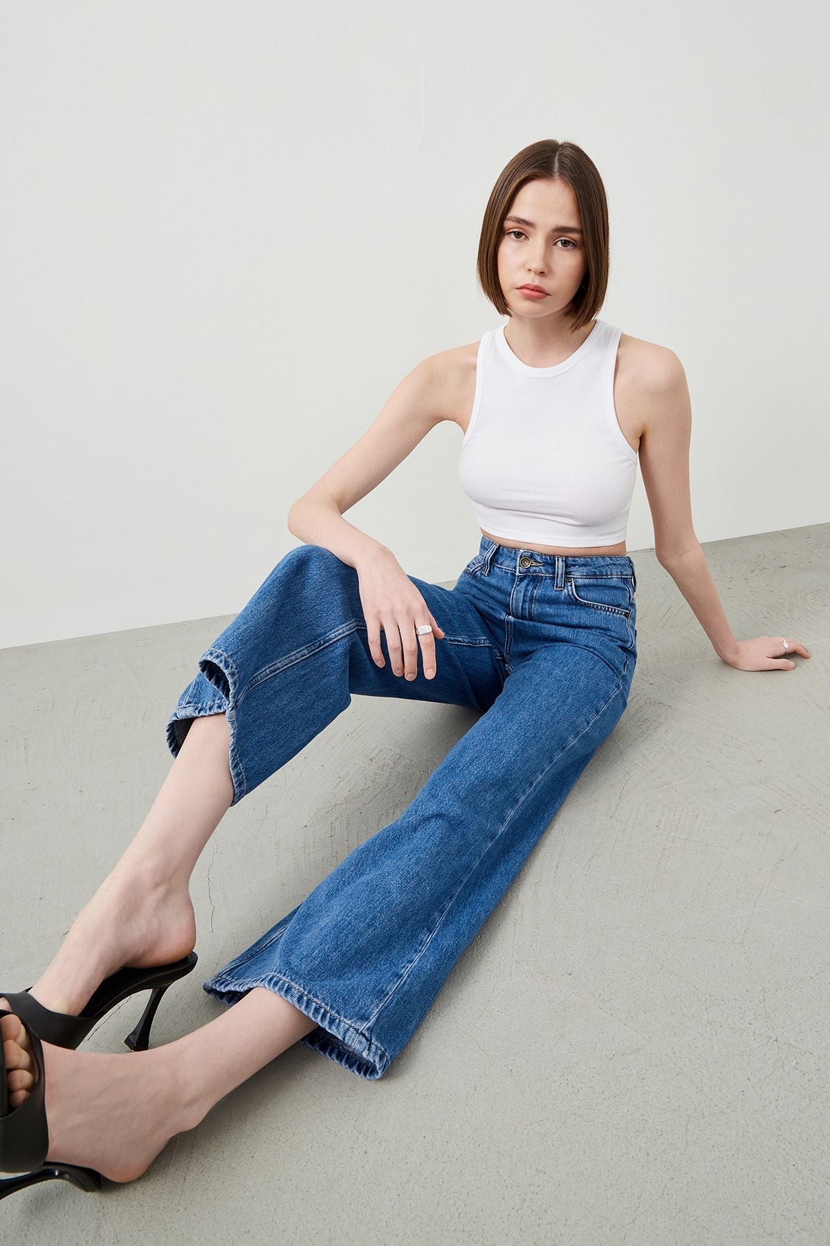 Ra Denim-Rodos Culotte Fit Women's Blue Jeans-2