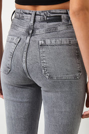 Ra Denim-Canva Flare Fit Grey Women's Jeans-5