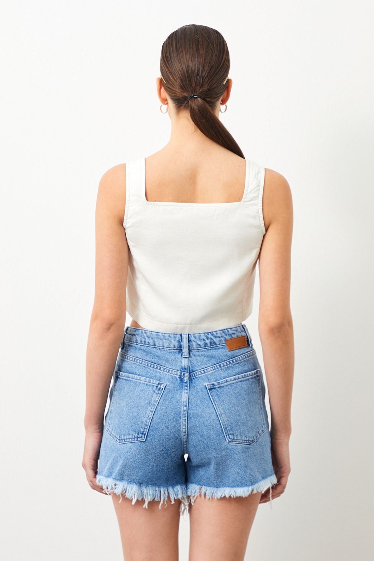 Ra Denim-Aura Ecru Natural Fabric Women's Shirt-3