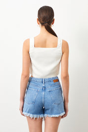 Ra Denim-Aura Ecru Natural Fabric Women's Shirt-3