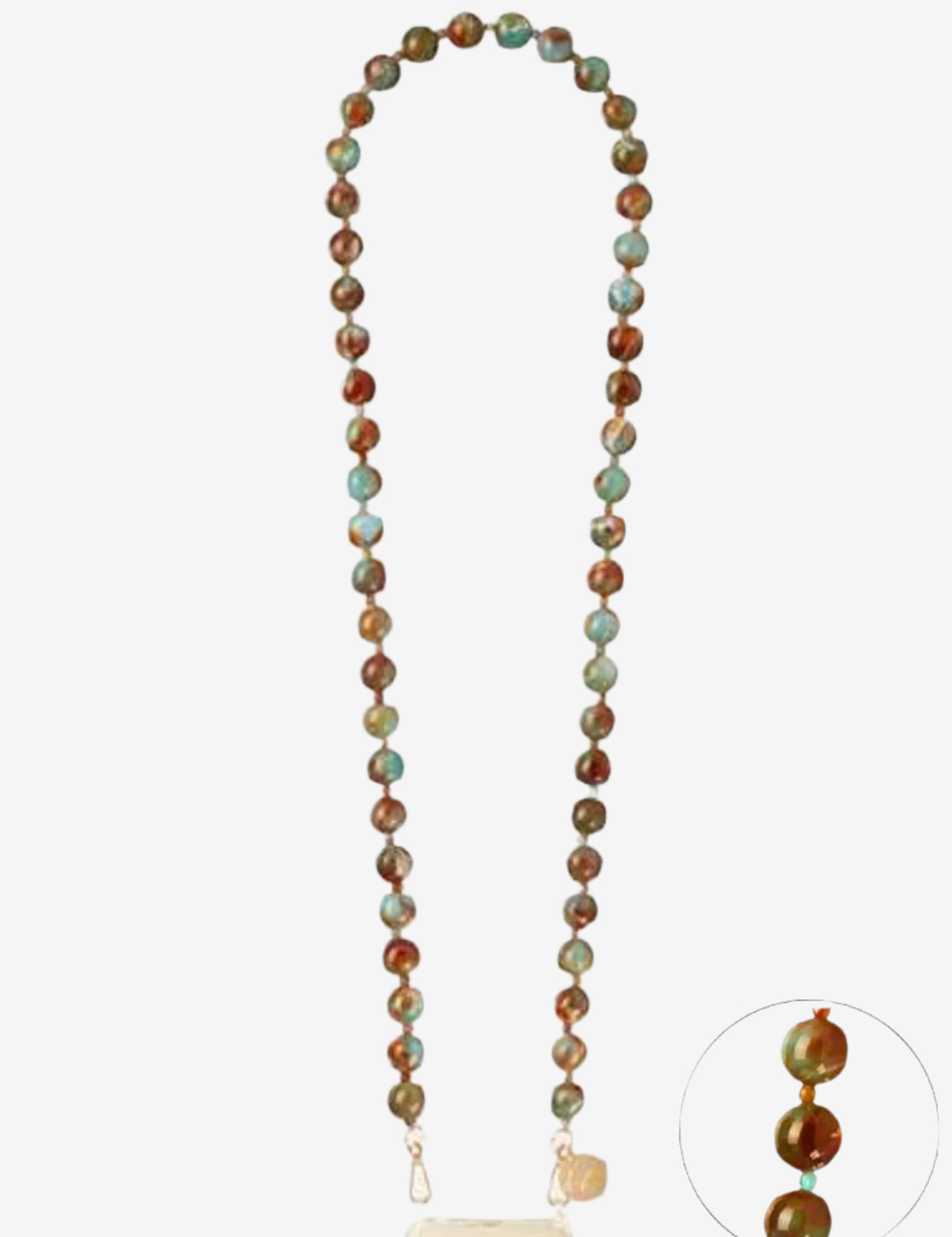 Leonie phone chain with turquoise marble beads by La Coque Française.
