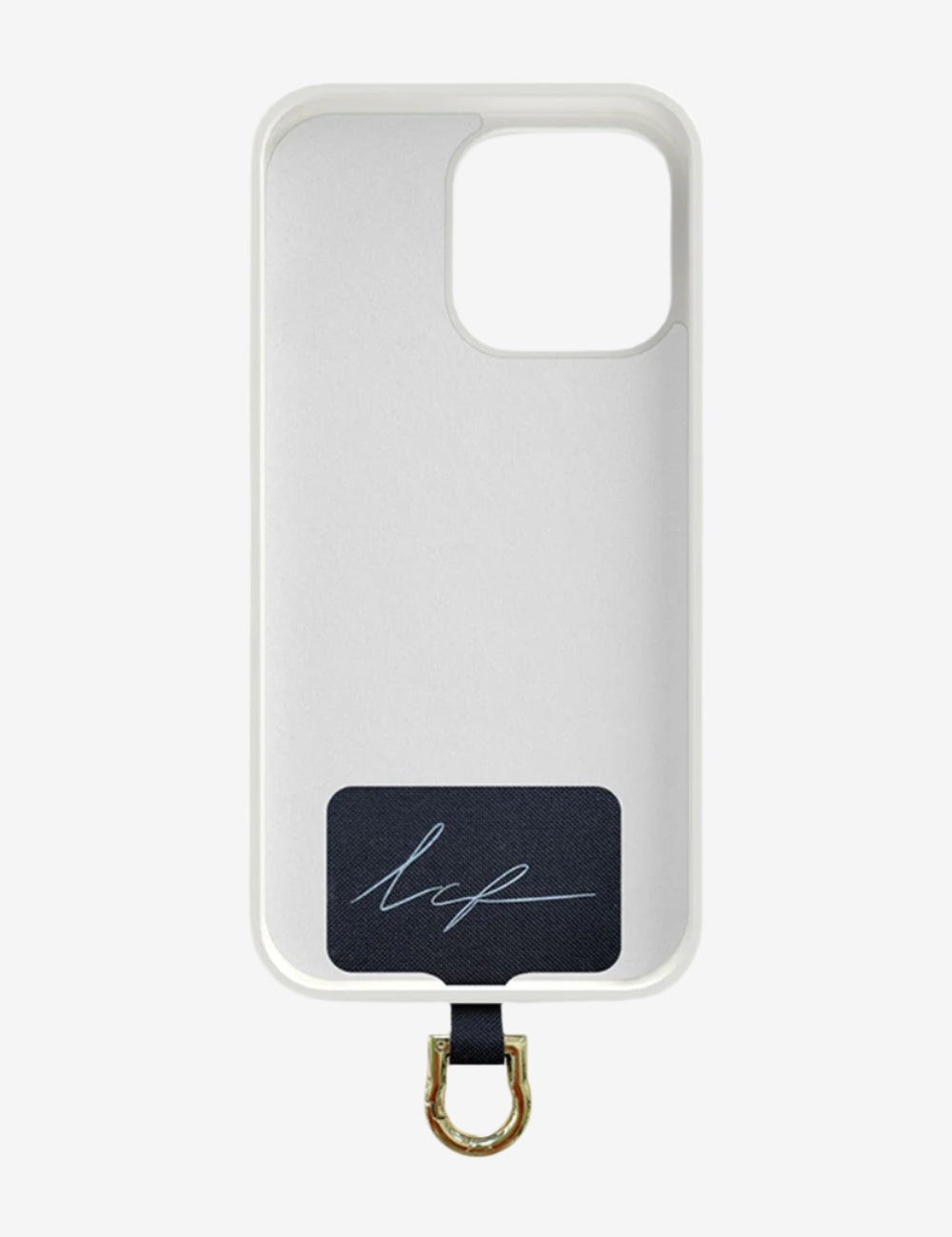 Gold Universal Phone Chain Adapter by La Coque Française installed in phone case.