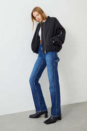 Ra Denim-Carcir Straight Worker Fit Dark Blue Women's Jeans-1