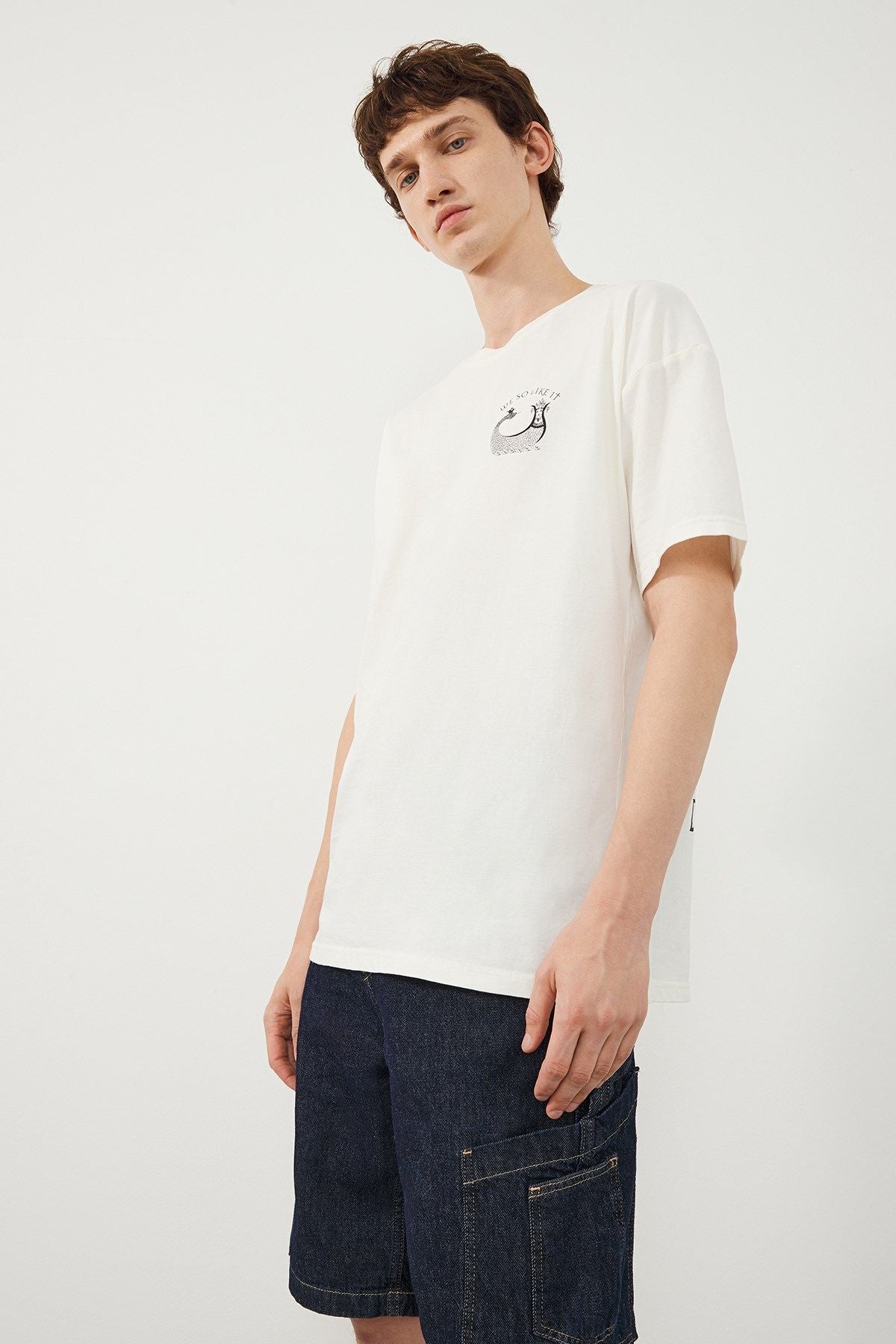 Ra Denim-Denge Oversize Ecru  Shahmaran Unisex T-shirt-2