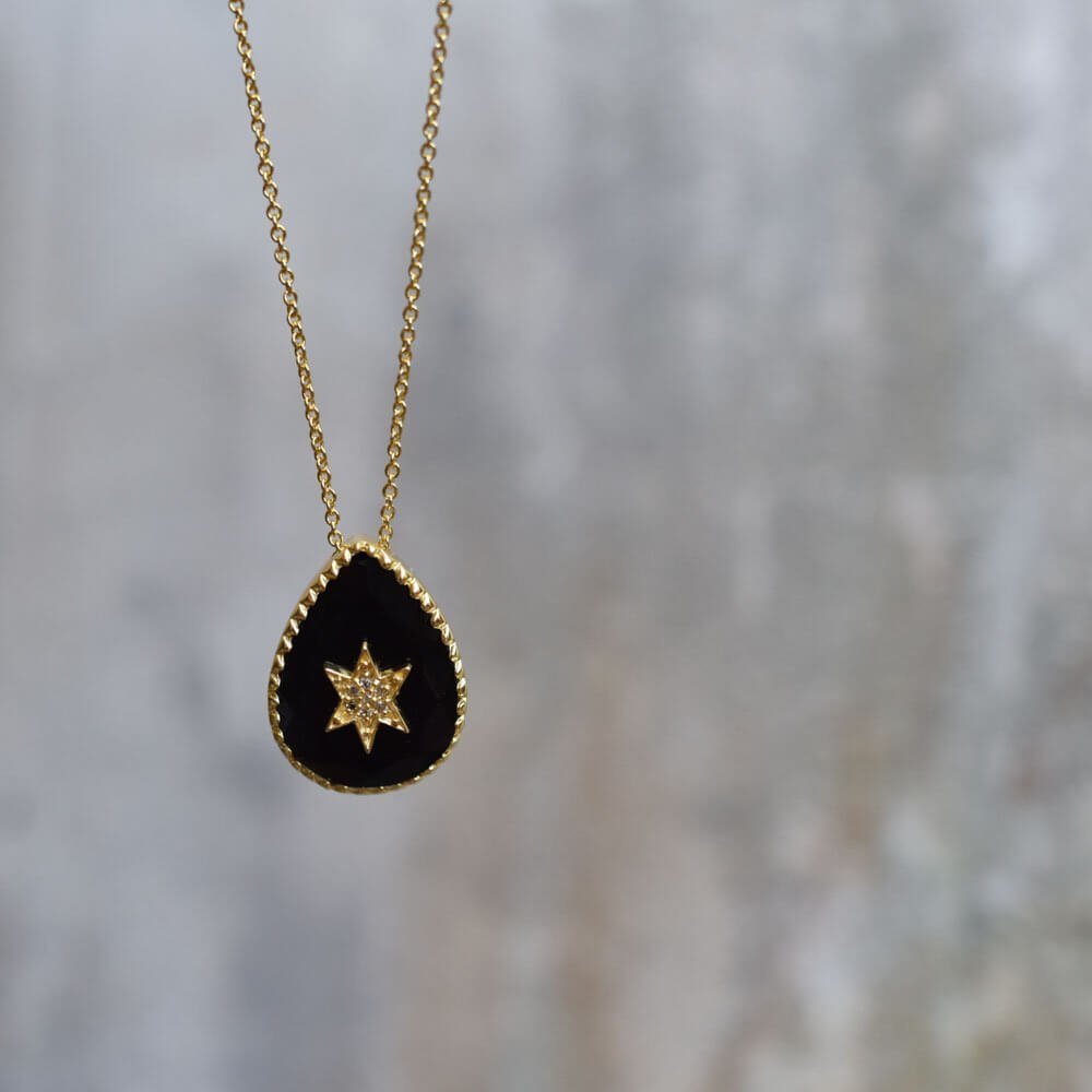 AZUNI - Astral Teardrop Gemstone Pendant Necklace