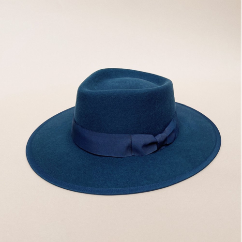 VAN PALMA-ABBIE Woolfelt Fedora Hat | Navy Grey