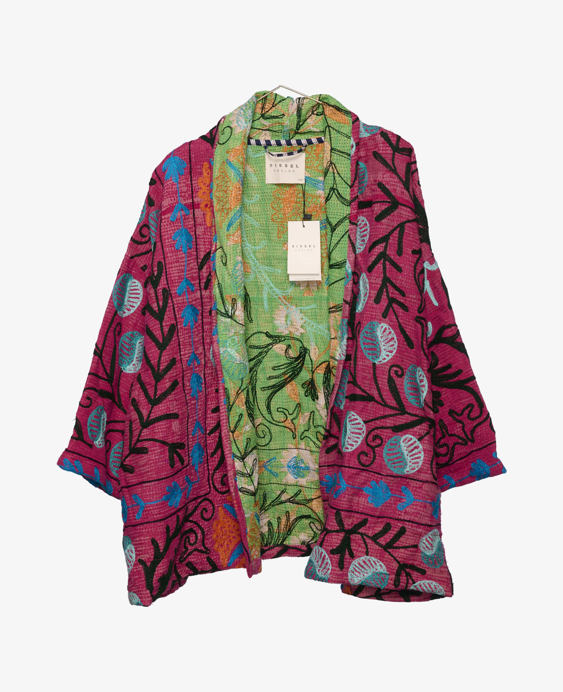 Bitten Kantha Women's Jacket featuring Suzan Embroidery - One-of-a-Kind