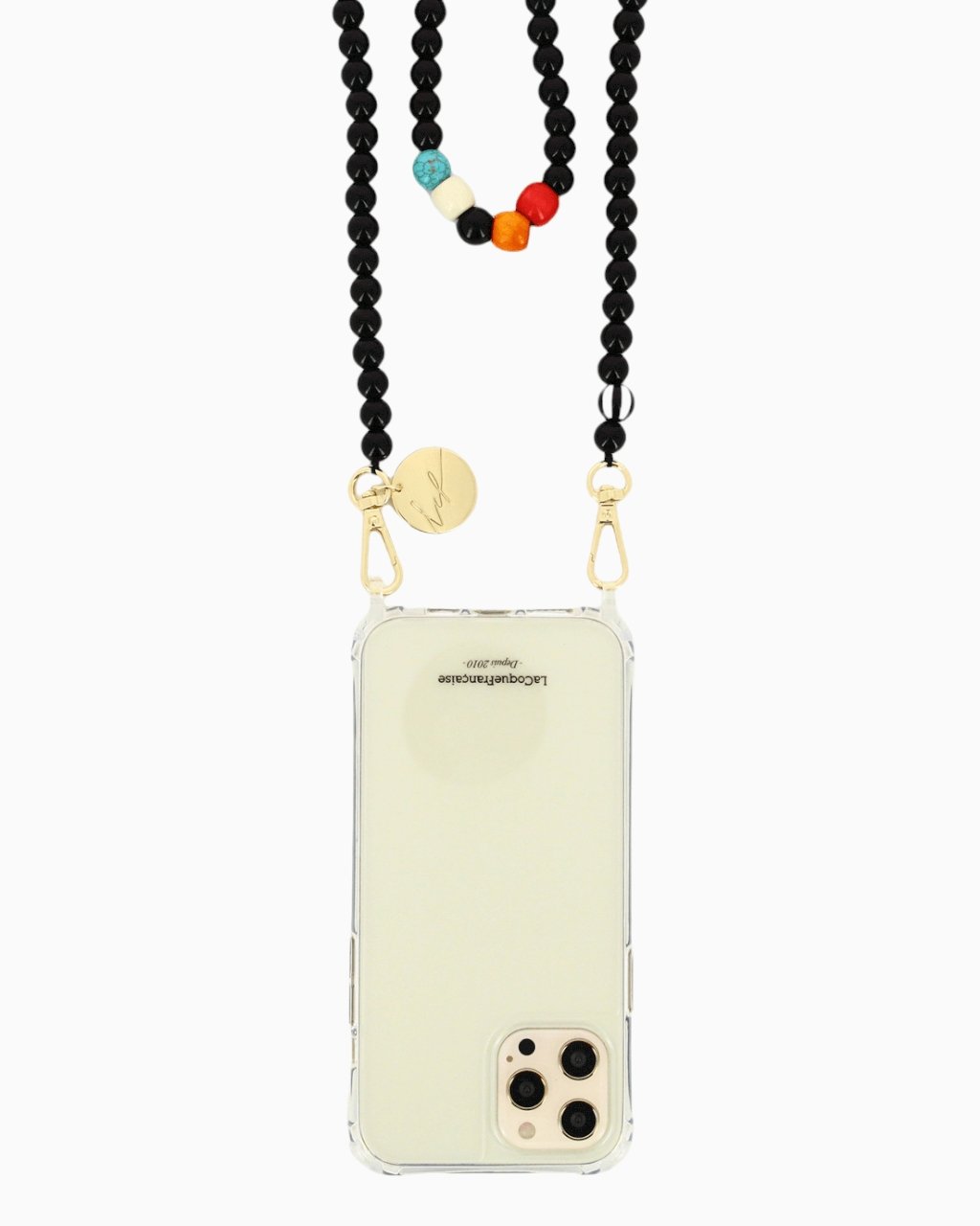 LA COQUE FRANCAISE - CARLA Phone Chain | Black Chalcedony