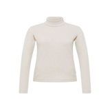 LANIUS Top col roulé côtelé – Crème chiné