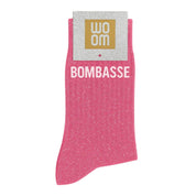 "Bombshell" Pink Bubble Message Glitter Socks