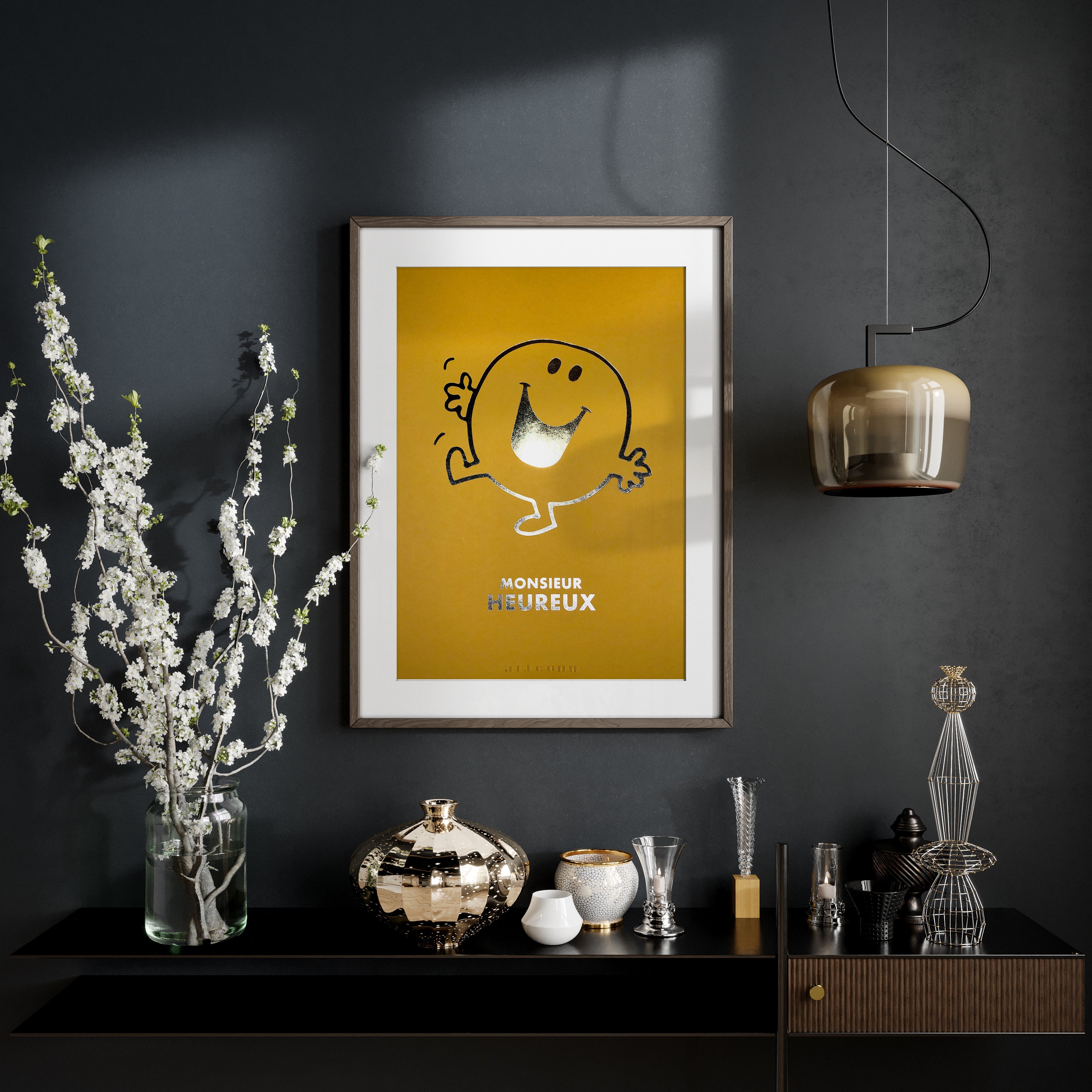 Arteonn Mr. Men &amp; Little Miss Monsieur Heureux Impression artistique