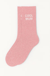 "Cool Mum" Glitter Message Socks - Pink