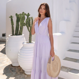 Open-Back Cotton Maxi Dress