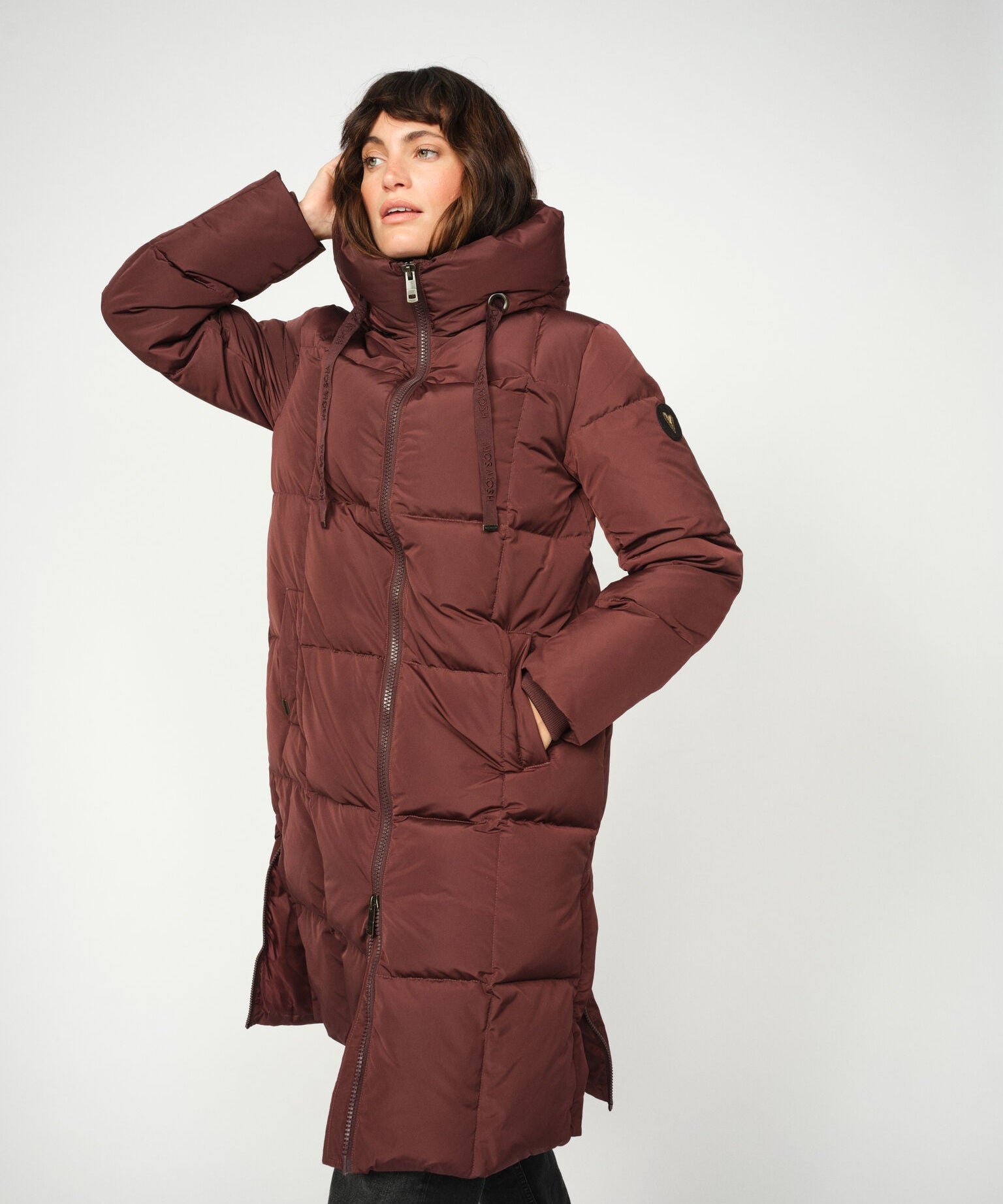 Mos Mosh Nova Square down coat in fudge, detail view – 99things.ch