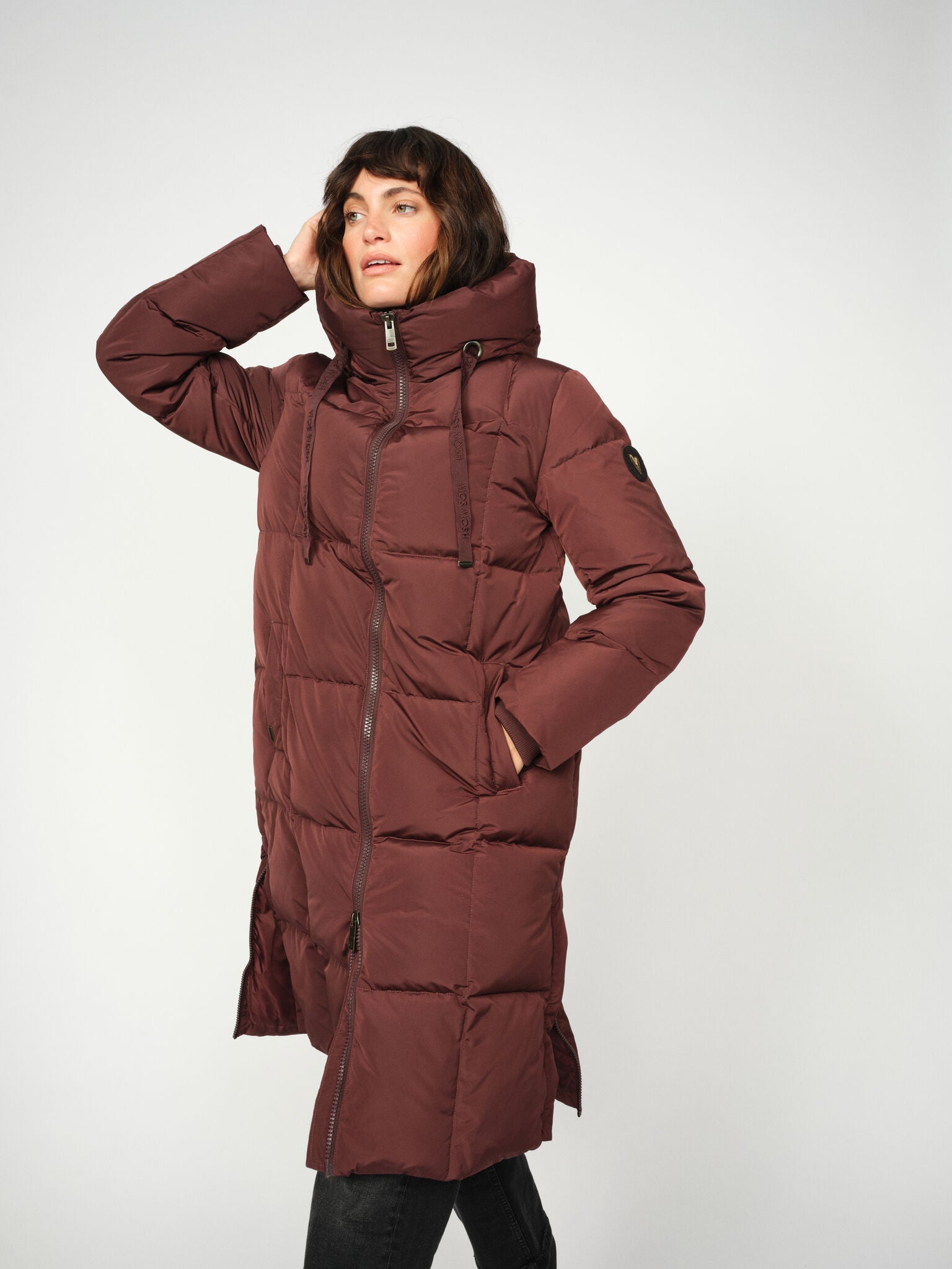 Mos Mosh Nova Square down coat in fudge, detail view – 99things.ch
