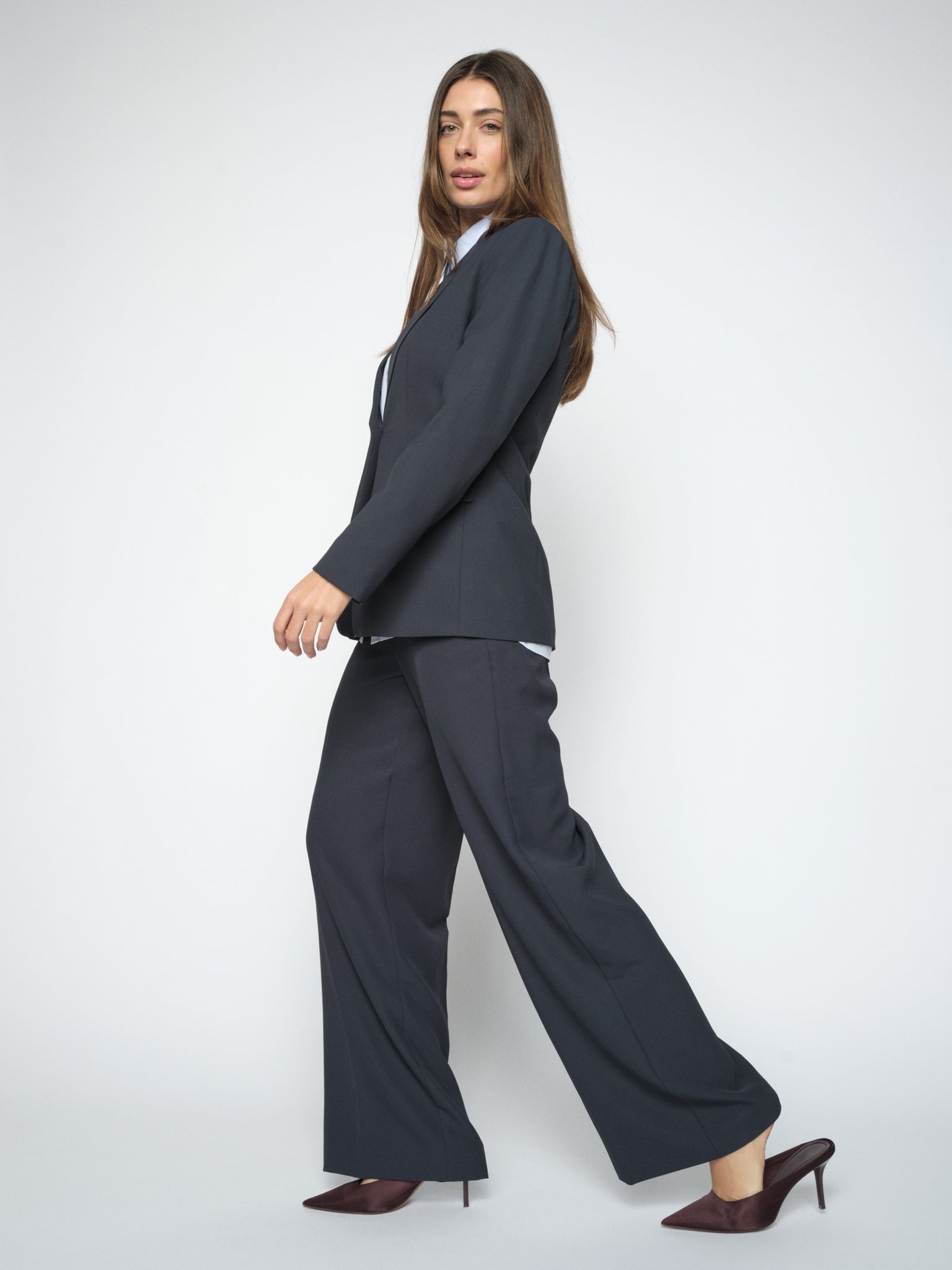 Mos Mosh Leya Miley trousers in salute navy, detail view – 99things.ch