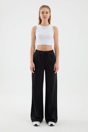 Derp Wide Leg Fit Black Women's Linen Pants