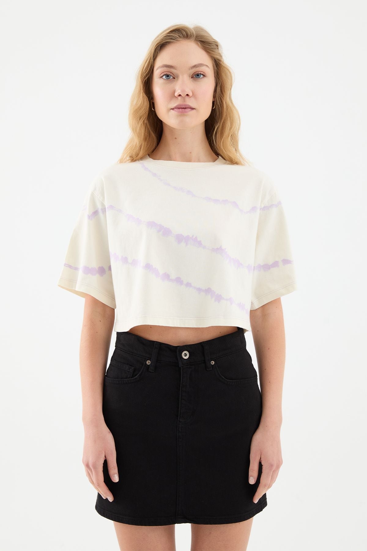 Jaen Ecru Tie Dye Damen T-Shirt