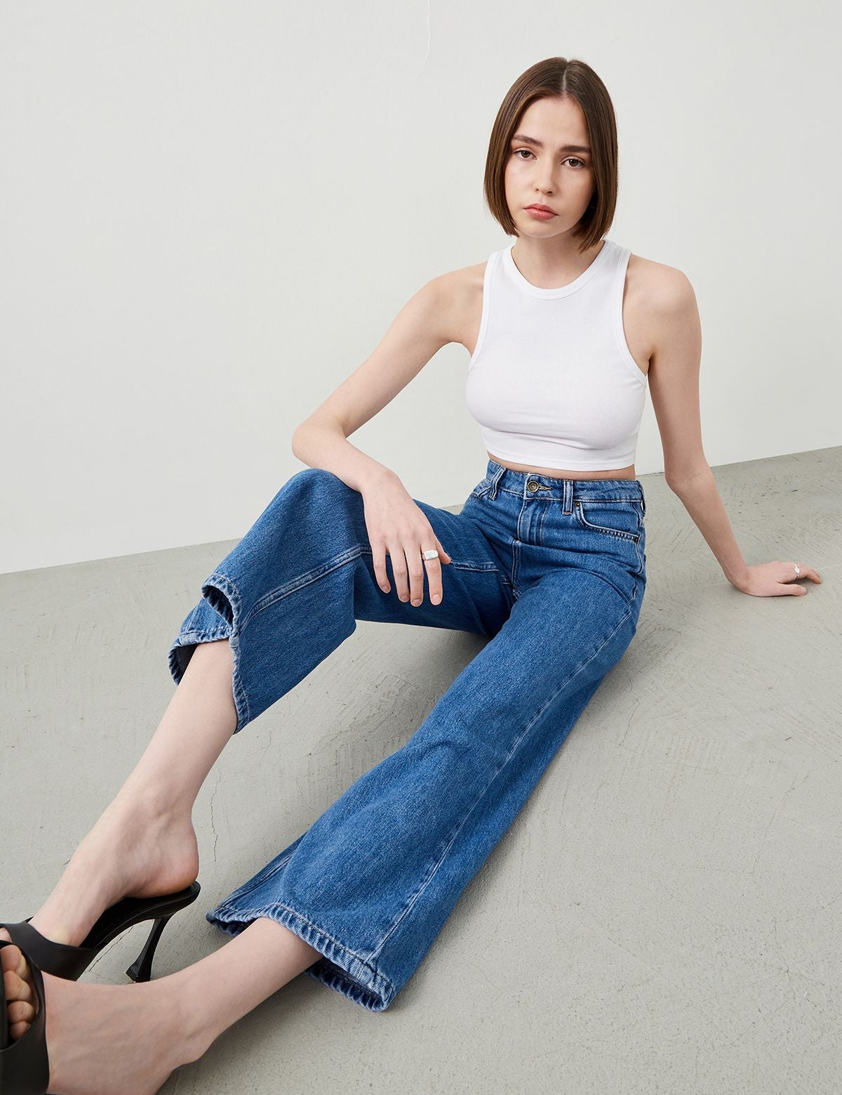  Ra Denim-Rodos Culotte Fit Women's Blue Jeans-2