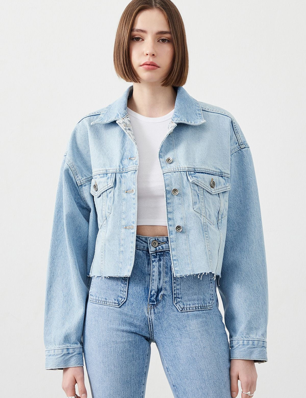  Ra Denim-Opia Crop Oversize Fit Light Blue Women’s Denim Jacket-1