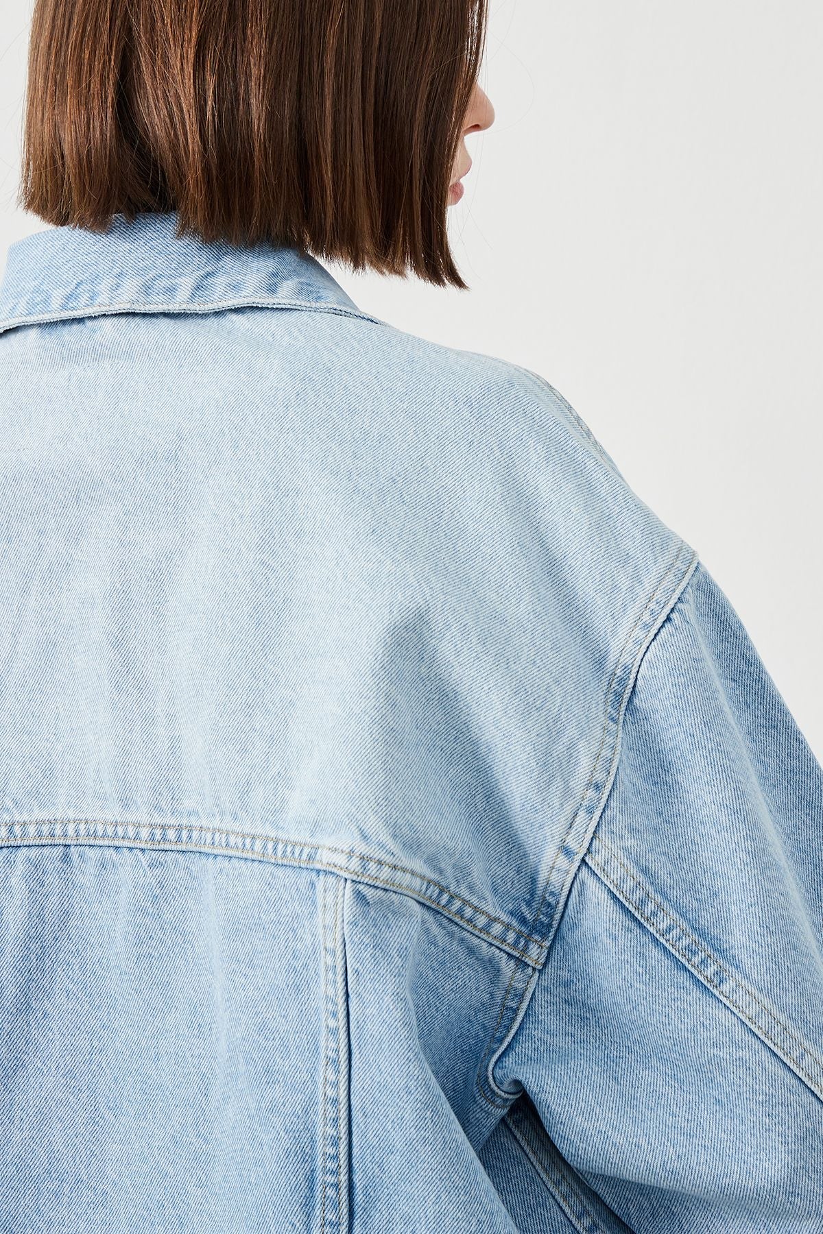  Ra Denim-Opia Crop Oversize Fit Light Blue Women’s Denim Jacket-5