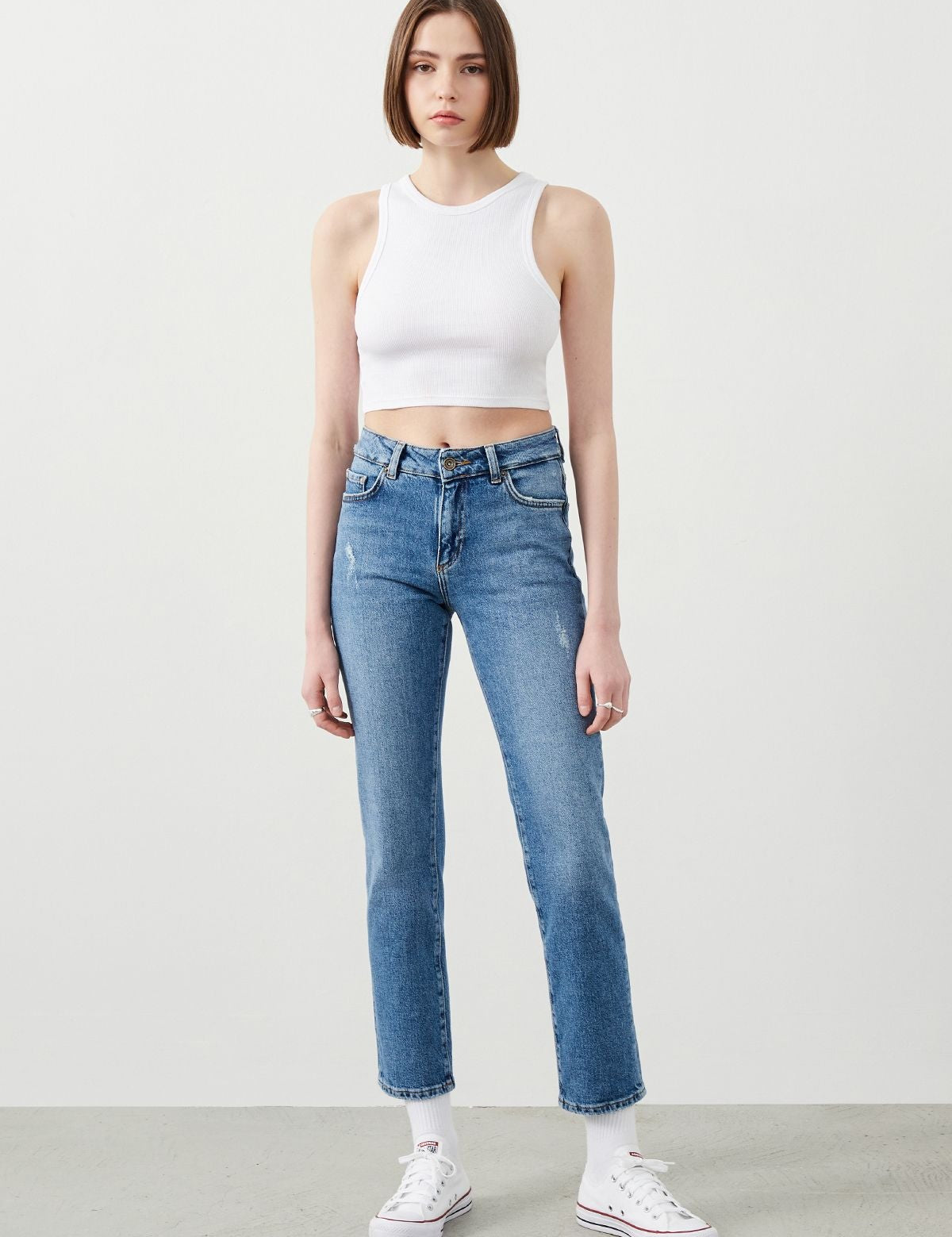  Ra Denim-Lykke Crop Straight Fit Blue Women’s Jeans-1