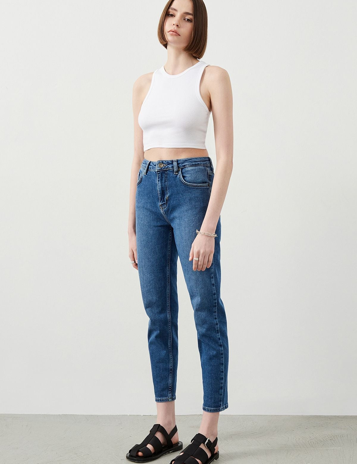  Ra Denim-Arte Mom Fit Dark Blue Women's Jeans-1