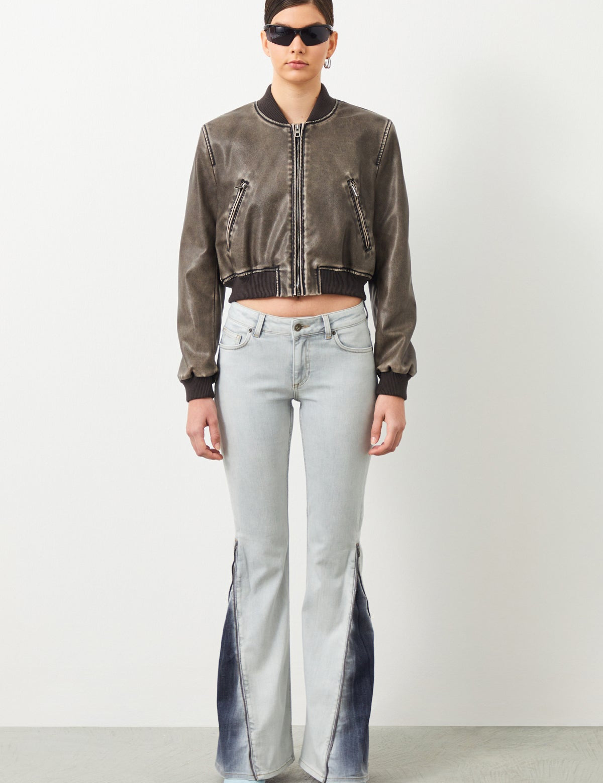  Ra Denim-Modular Flare Fit Grey Women's Jeans-1