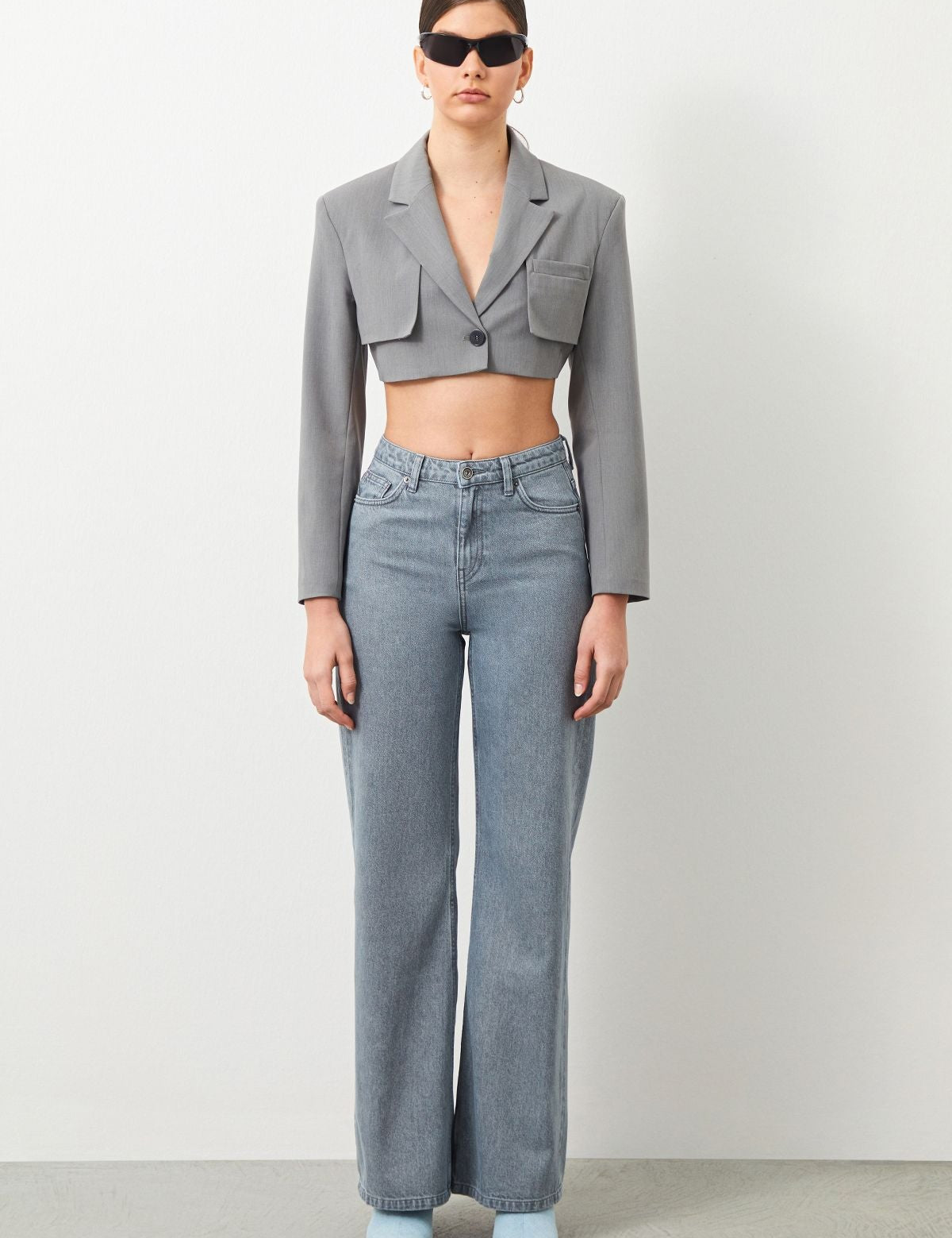  Ra Denim-Odin Wide Leg Fit Gray Women's Jeans-1