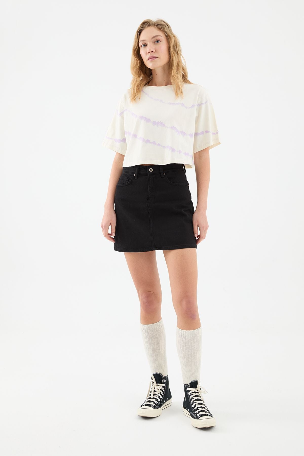 Jaen Ecru Tie Dye Damen T-Shirt