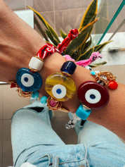 Aegean Blue Evil Eye Bandana Bracelet