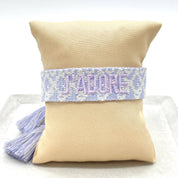 J'ADORE statement bracelet woven, embroidered