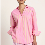 Oversized Cotton Striped Shirt ✦ Orchid & Sun