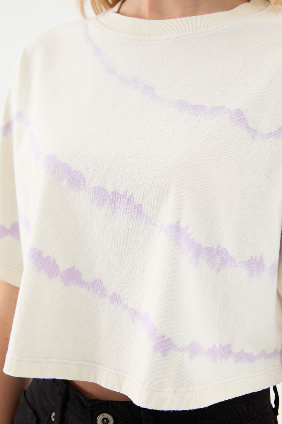 Jaen Ecru Tie Dye Damen T-Shirt