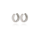 PATTI Pave Hoop Earrings | Silver Plated Product vendor