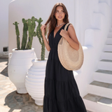 Open-Back Cotton Maxi Dress