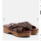 Ancient Greek Sandals Marilisa leather platform mules, handmade in Greece
