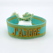 J'ADORE statement bracelet woven, embroidered