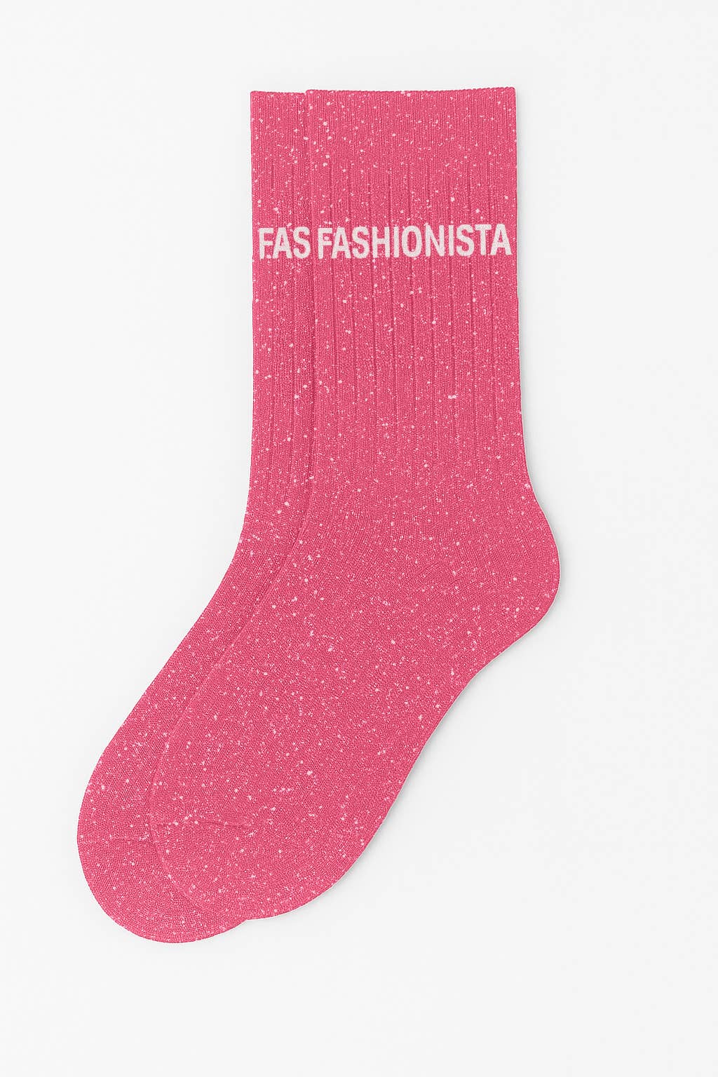 "Fashionista" Message Glitter Socks - Pink