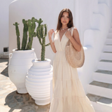 Open-Back Cotton Maxi Dress