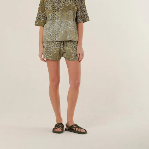 Bandana Print Shorts - Yellow