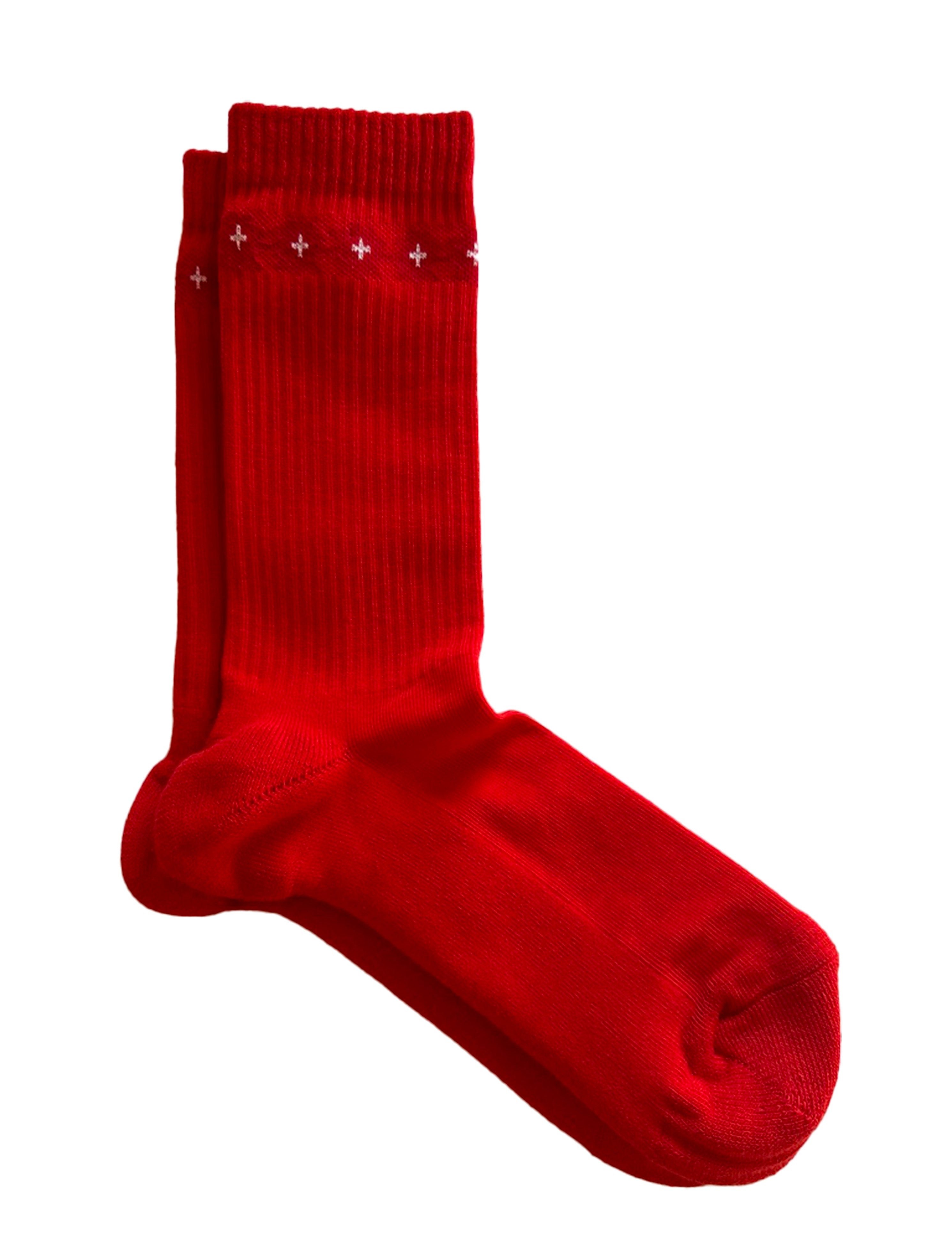  PIERRE LOU DES ALPES-Fleurs Rouges Socks-1
