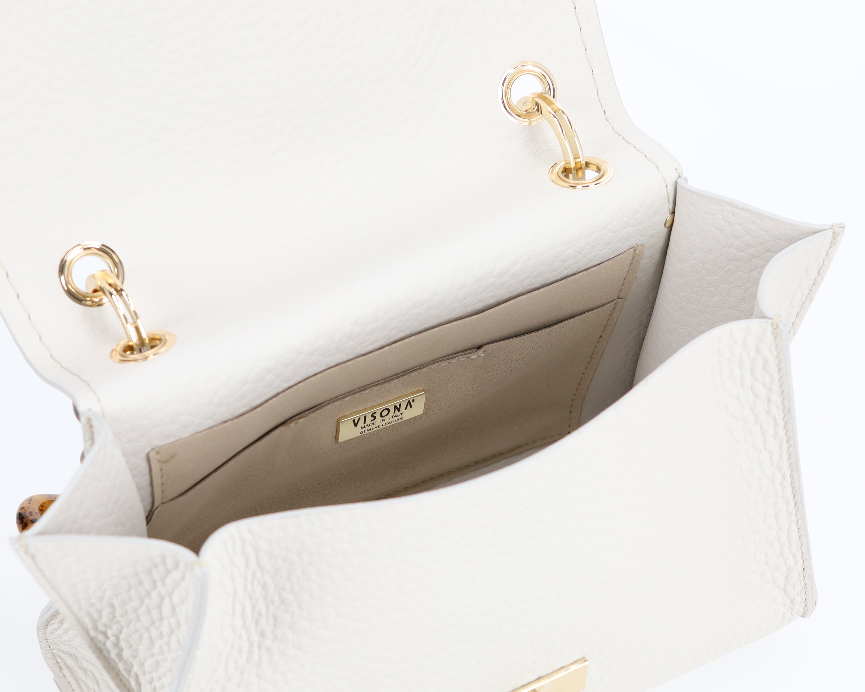 Plinio Visonà AMBRA Cream Leather Shoulder Bag