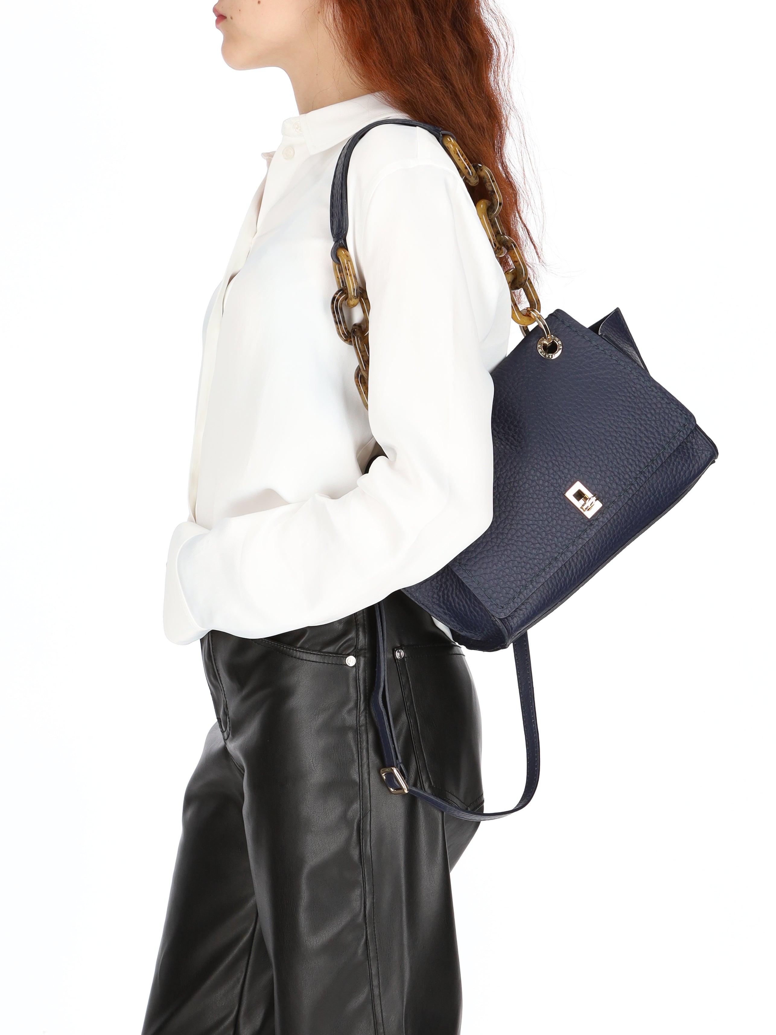 Plinio Visonà AMBRA Cream Leather Shoulder Bag
