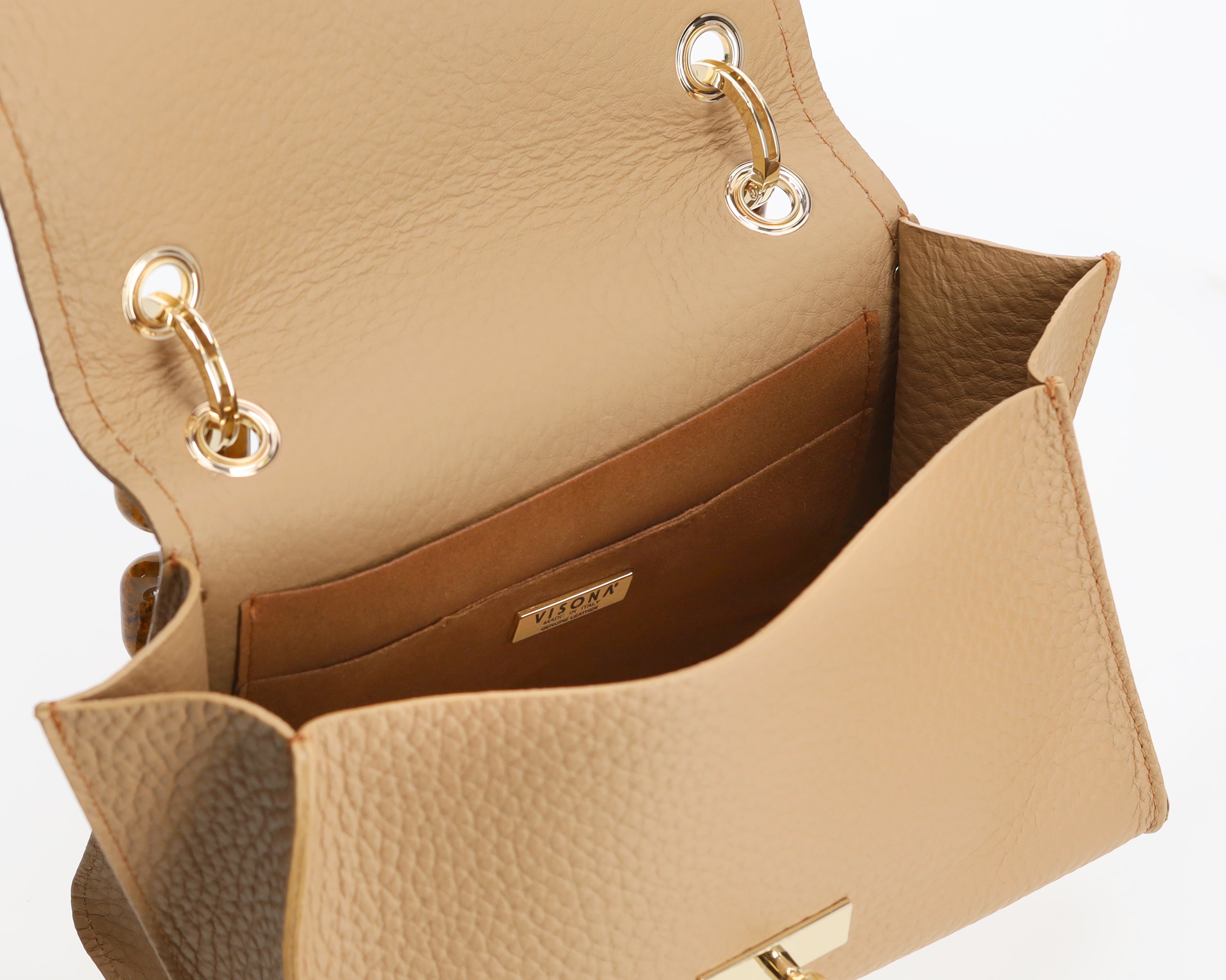 Plinio Visonà AMBRA Cream Leather Shoulder Bag