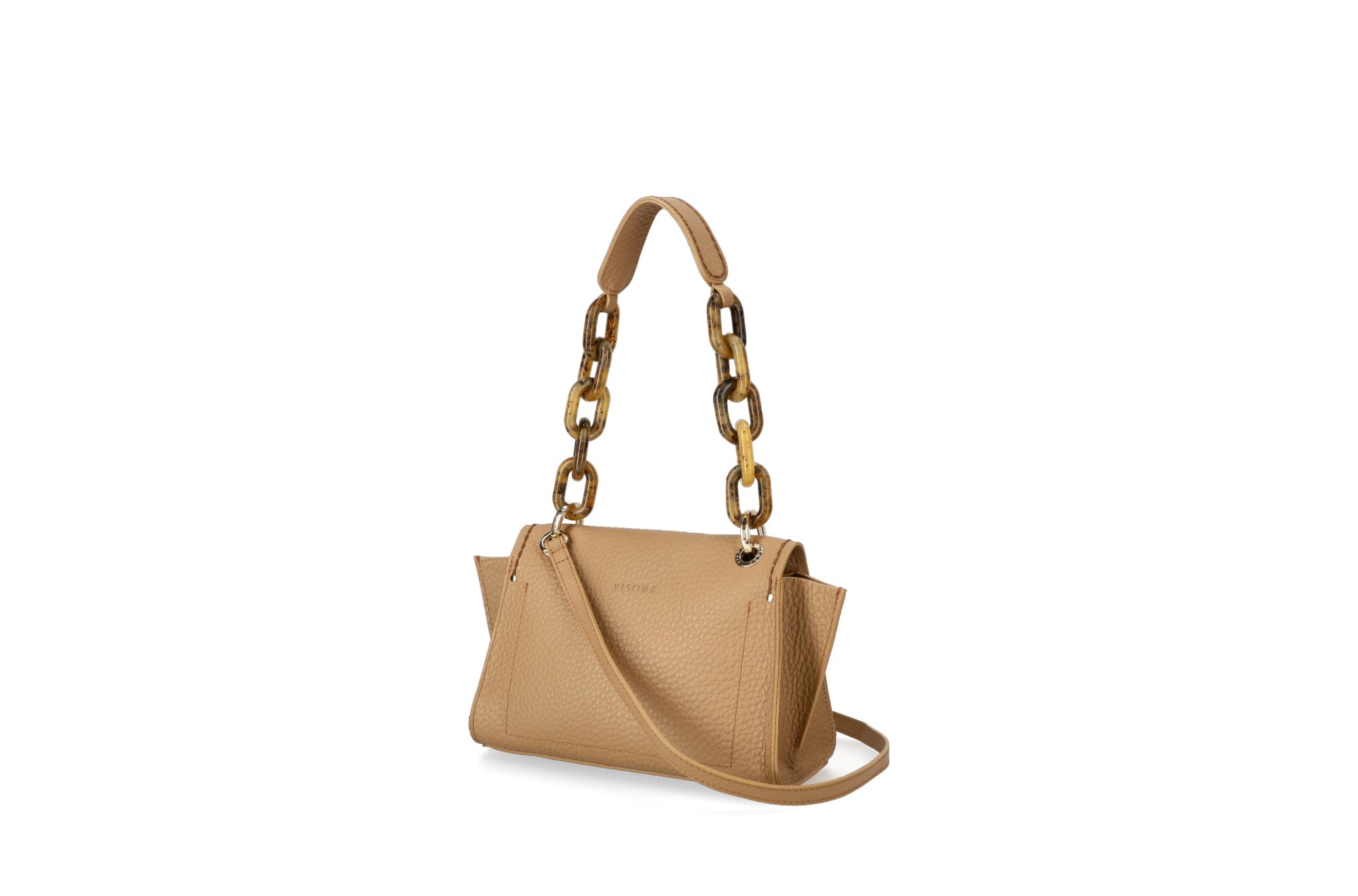 Plinio Visonà AMBRA Cream Leather Shoulder Bag