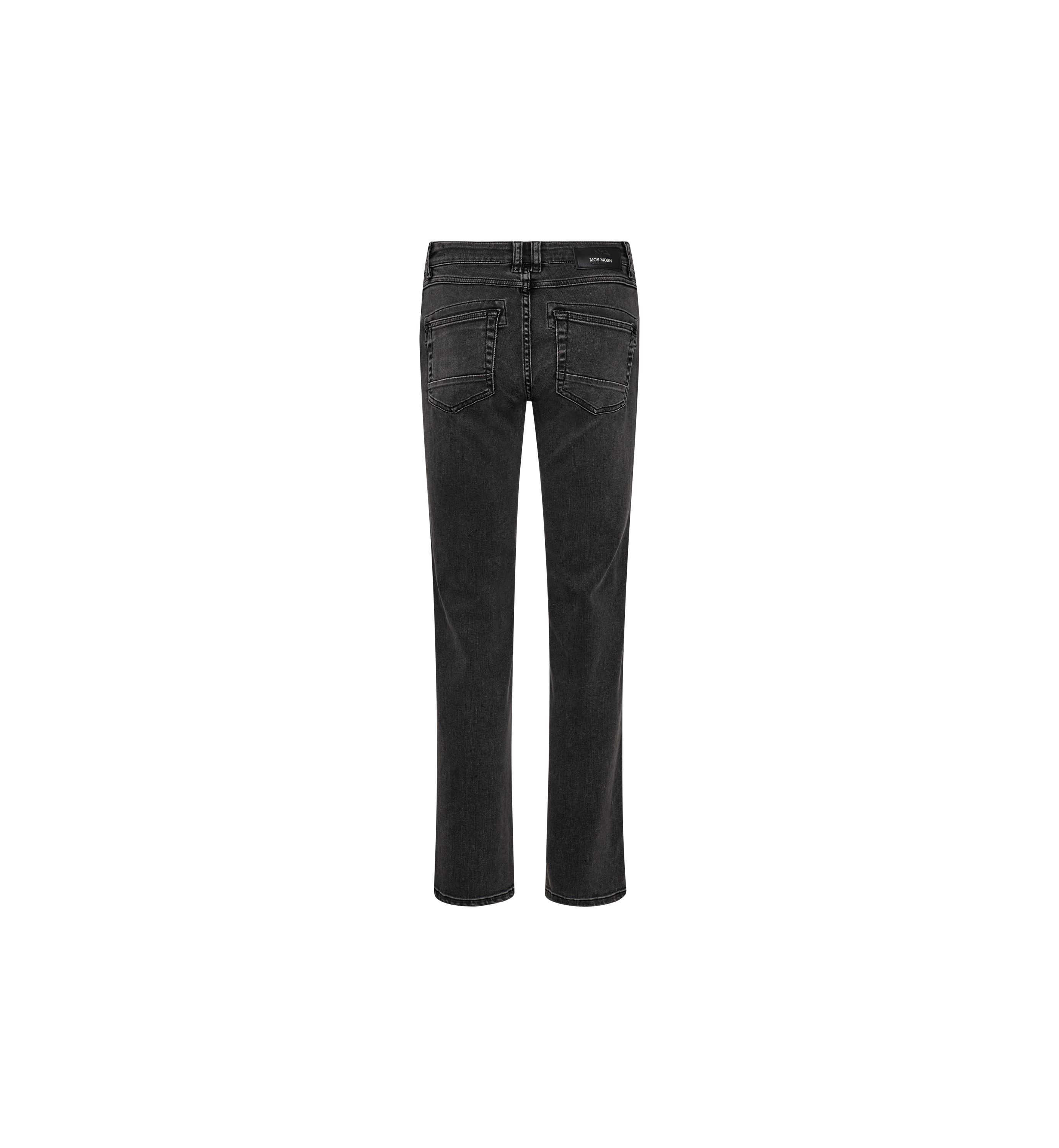 Mos Mosh Carla Naomi Deluxe Jeans in grey stretch denim, back view – 99things.ch