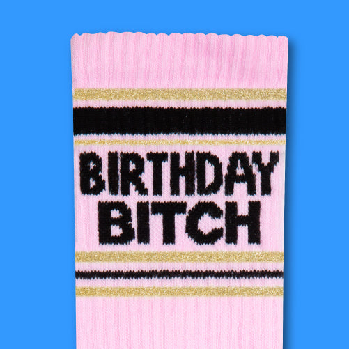 Gumball Poodle Birthday Bitch gym crew socks, design artwork
