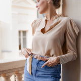 Reversible Leather Belt — Brown & Navy Blue